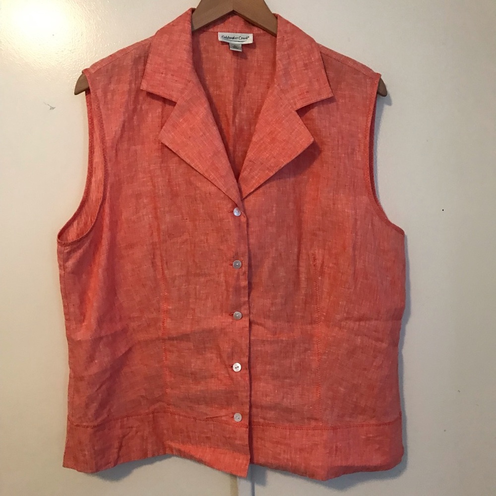 Coldwater Creek Linen Spring Summer  Button Up Top